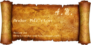 Andor Márton névjegykártya