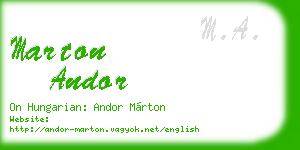 marton andor business card