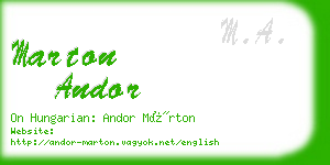 marton andor business card